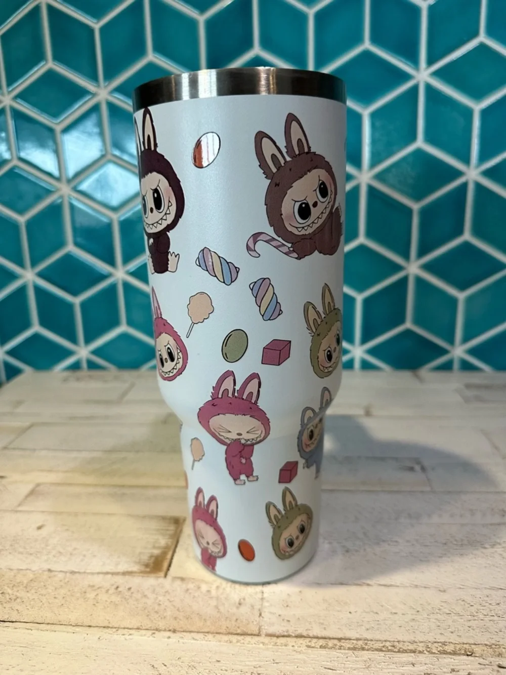 Stanley labubu rare print light cream 40oz-No Lid or Straw - Picture 2 of 6